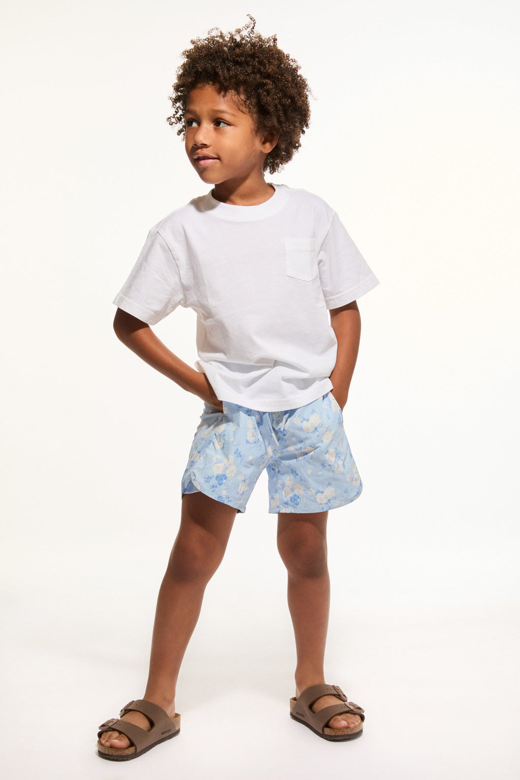 Little Boy Swim Shorts - WHISPER BLUE