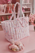 LoveShackFancy x Roller Rabbit Heart Stripe Bow Tote Bag