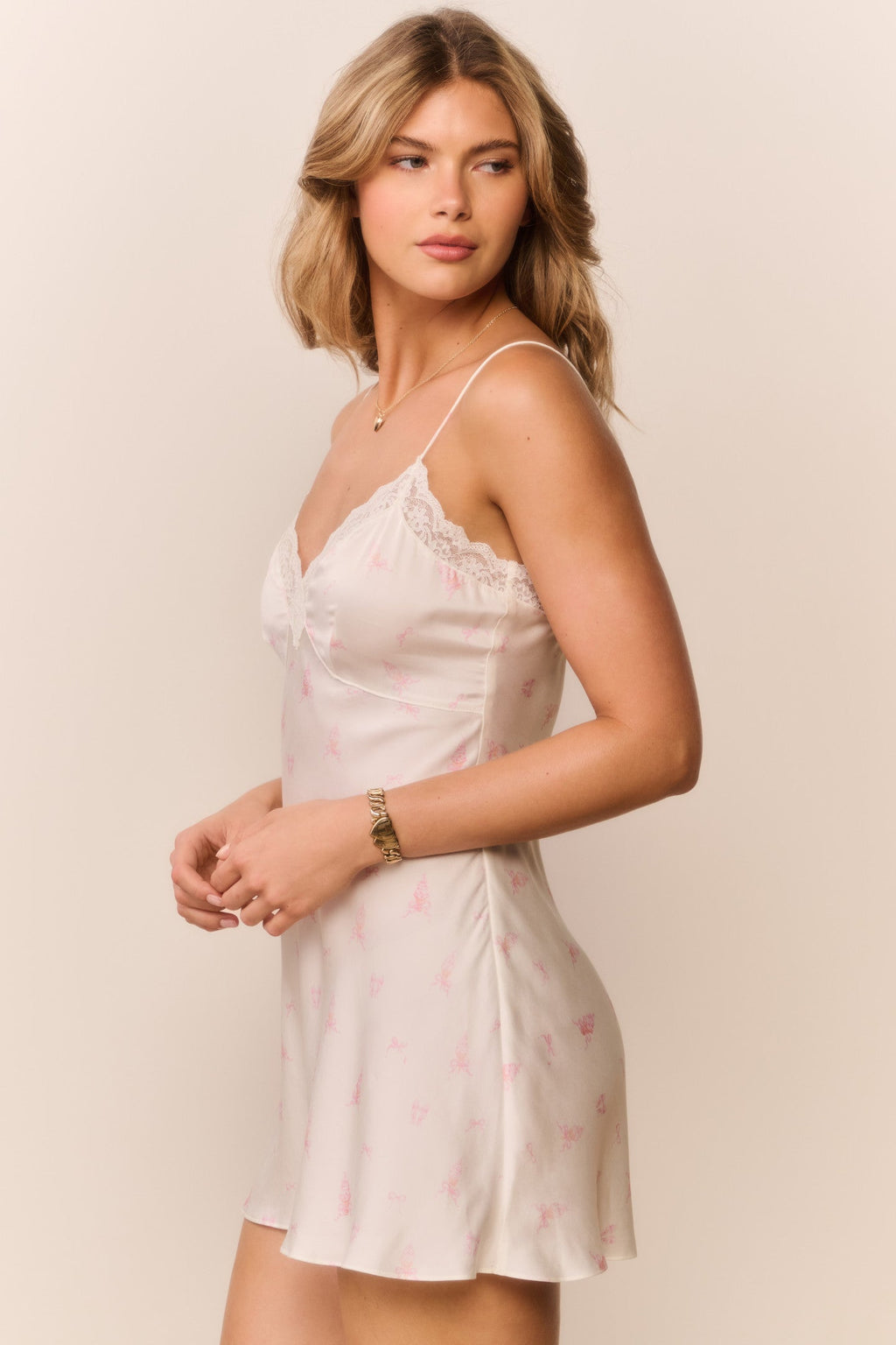 Vanilla Twirl Larinda Mini Slip Dress