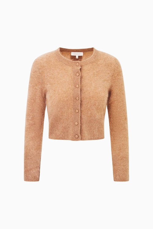 Adeanne Fitted Cashmere Cardigan - BROWN SUGAR