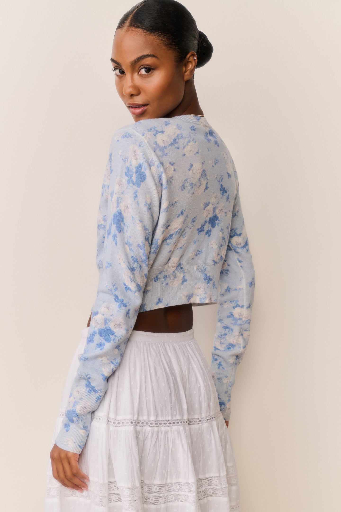 Adeanne Heirloom Print Cotton Cardigan