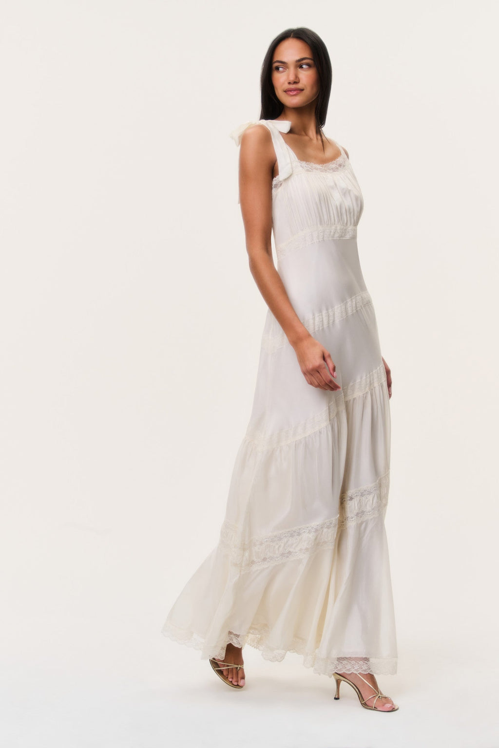 Andresy Silk Asymmetrical Maxi Dress