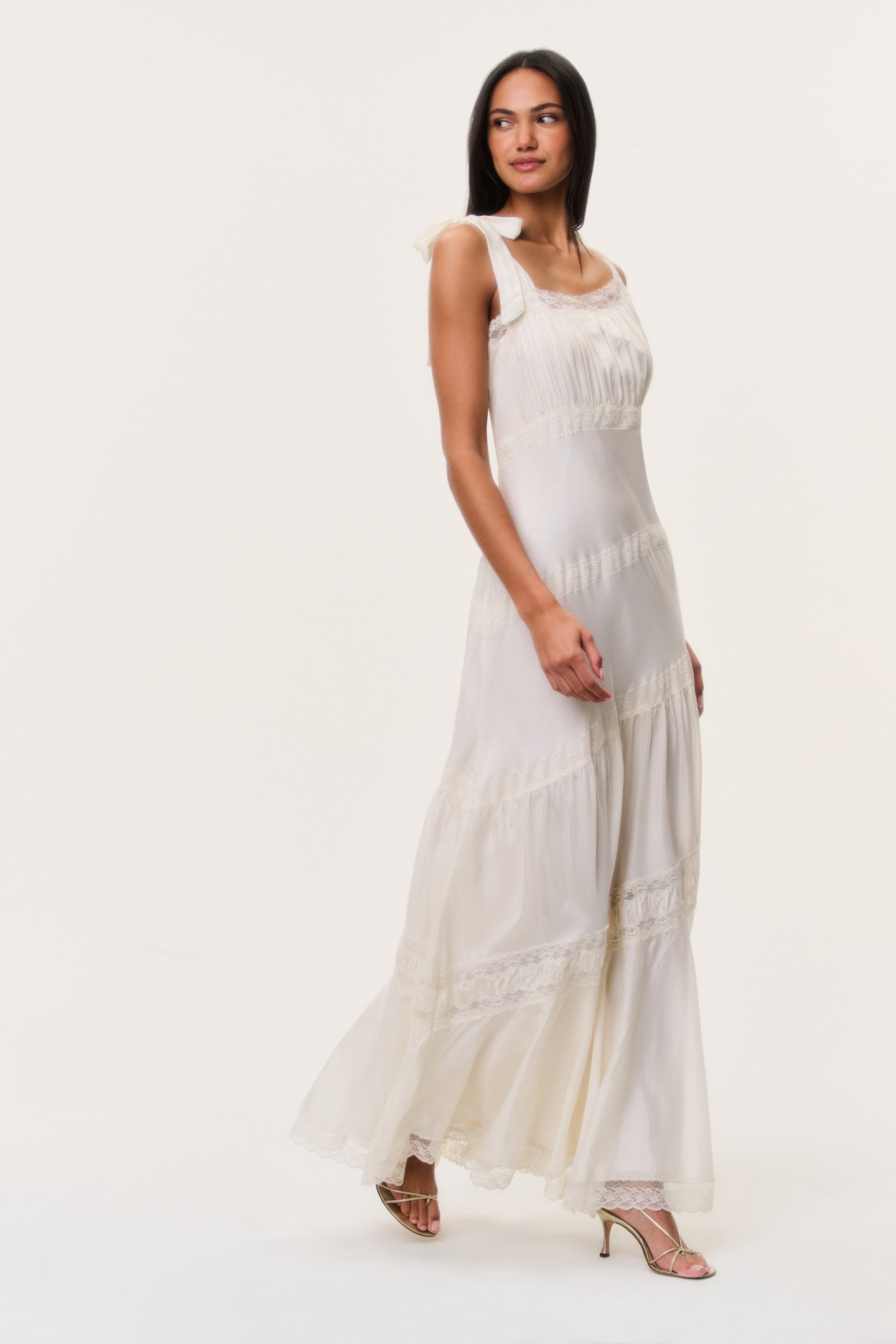 Andresy Silk Asymmetrical Maxi Dress