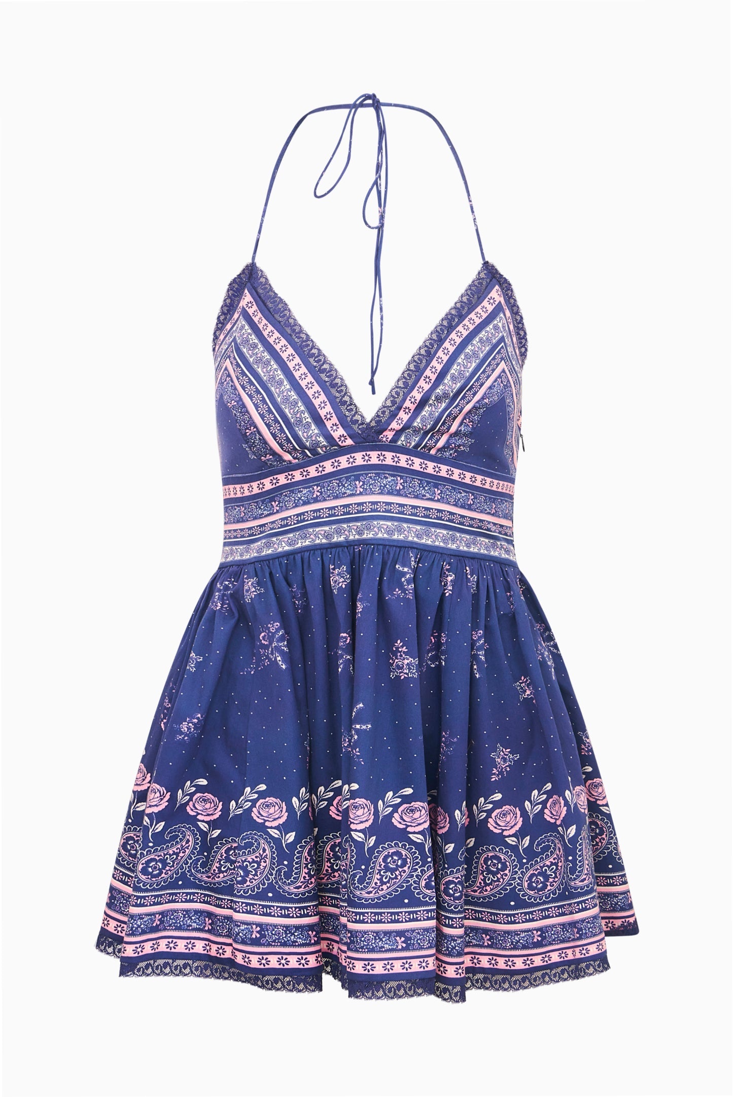 Arletta Cotton Bandana Print Mini Dress