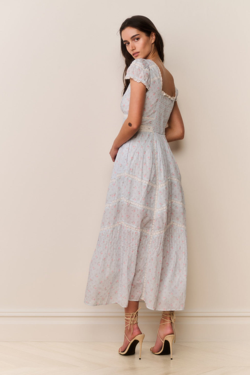 Aurela Floral Cotton Midi Dress