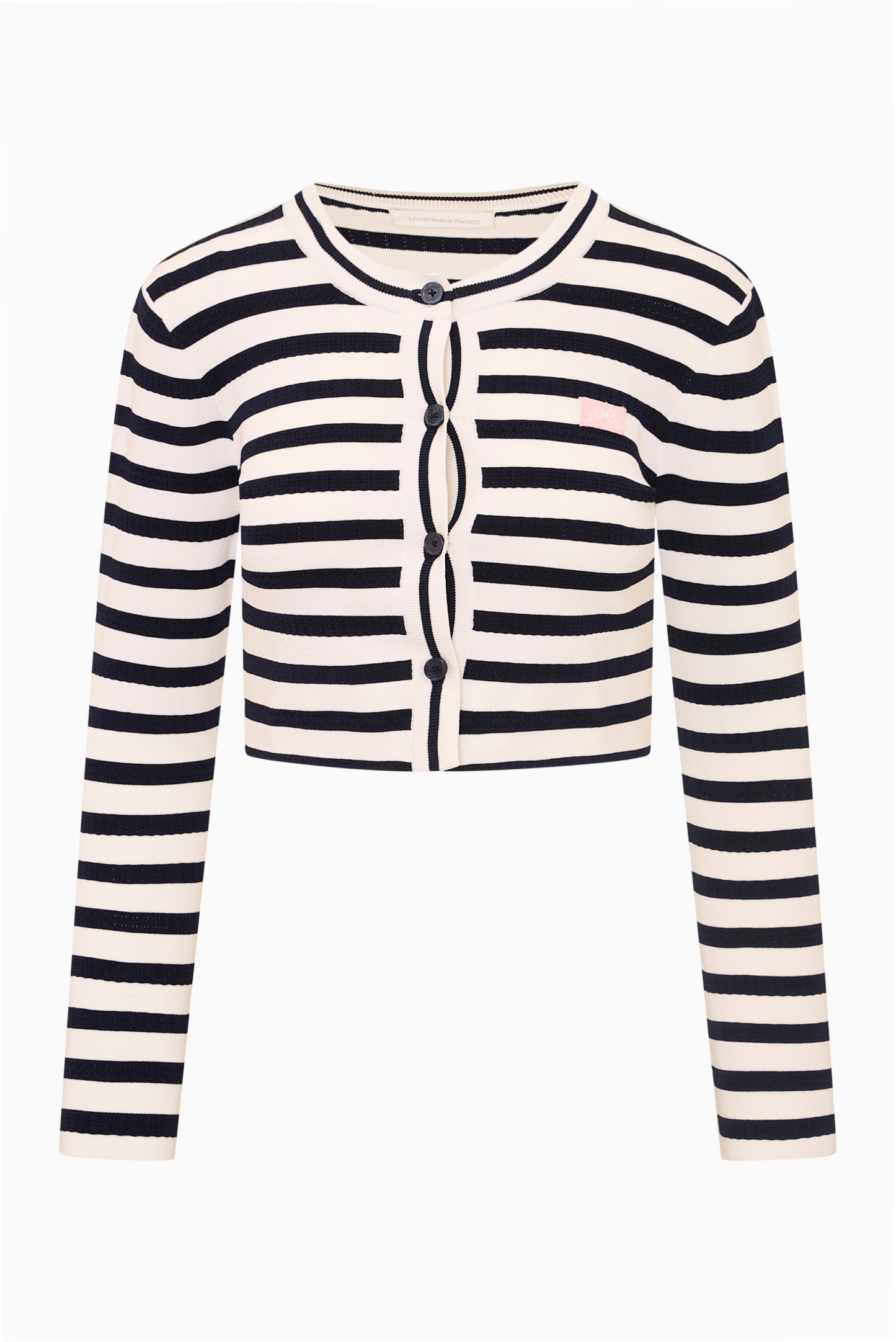 Avanette Striped Stretch Knit Cardigan