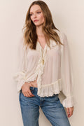 Avee Silk Ruffle Blouse