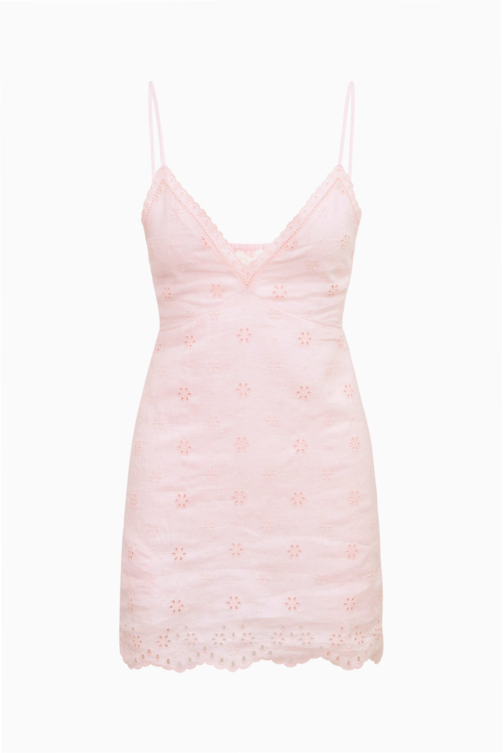 Becklyn Eyelet Linen Mini Dress - ROSE DRIFT