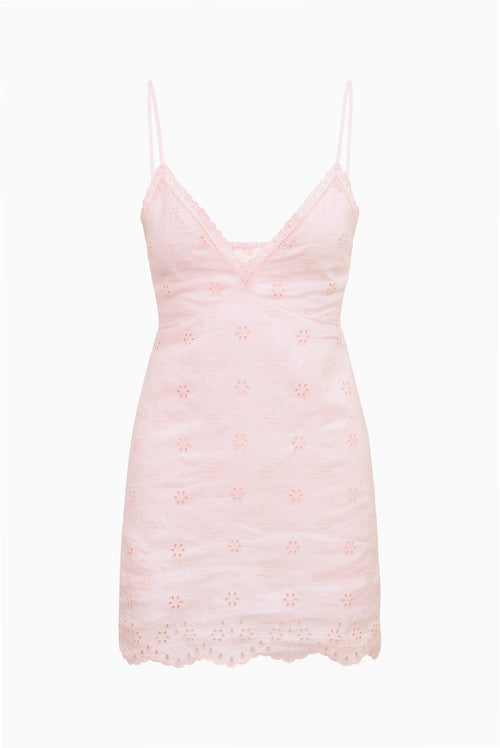 Becklyn Eyelet Linen Mini Dress - ROSE DRIFT