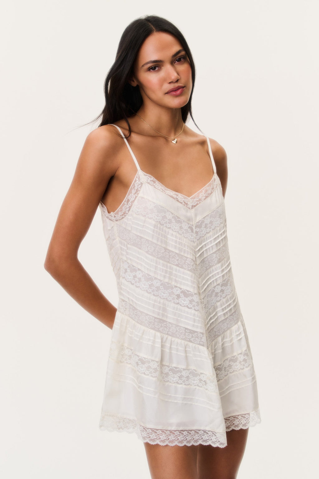 Bessette Silk Lace Mini Dress