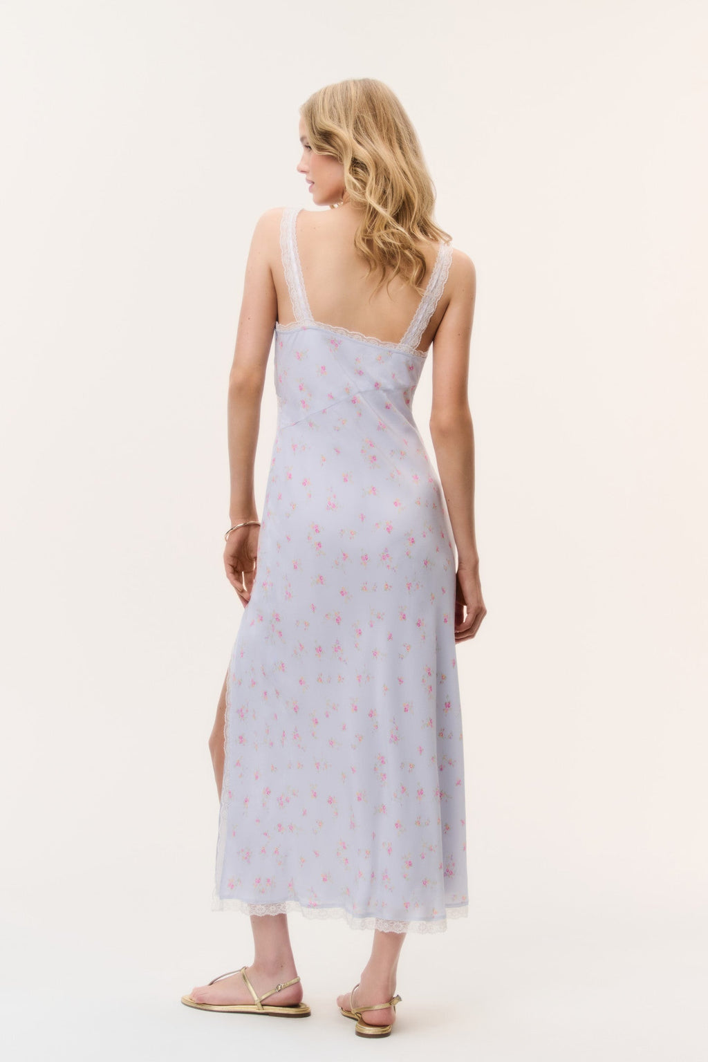 Beverly Floral Midi Dress - PERIWINKLE MOON