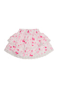 Girls Billie Bow & Kiss Print Ruffle Skirt