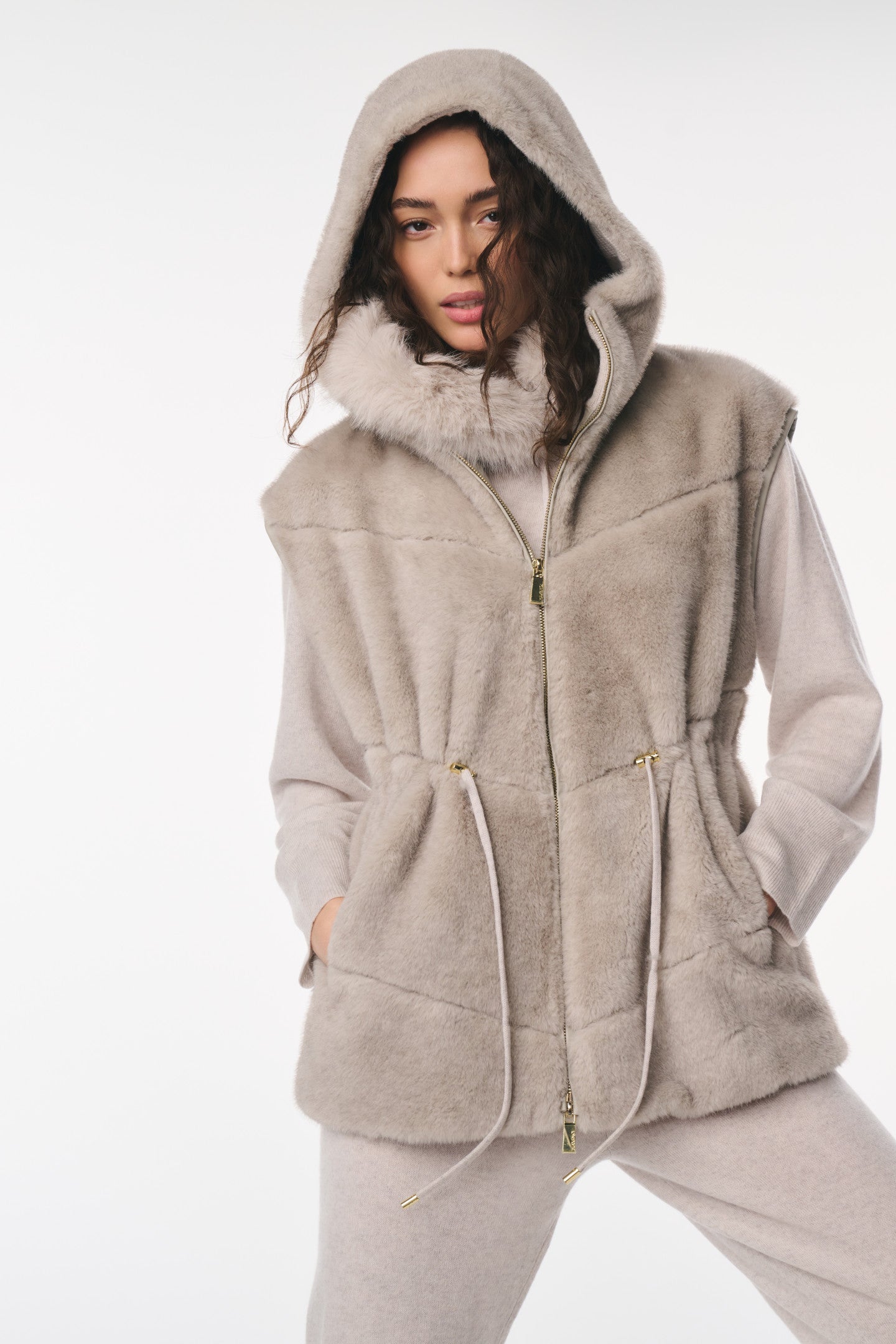 LoveShackFancy x MAX&MOI Valora Faux Fur Vest
