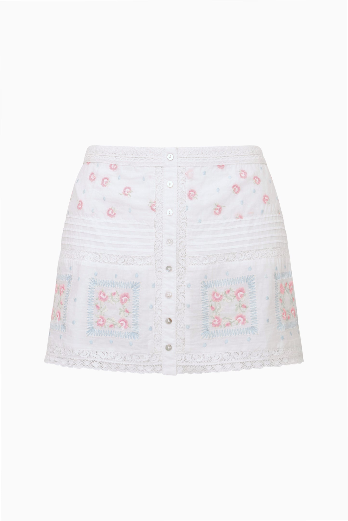 Bresson Embroidered Cotton Mini Skirt