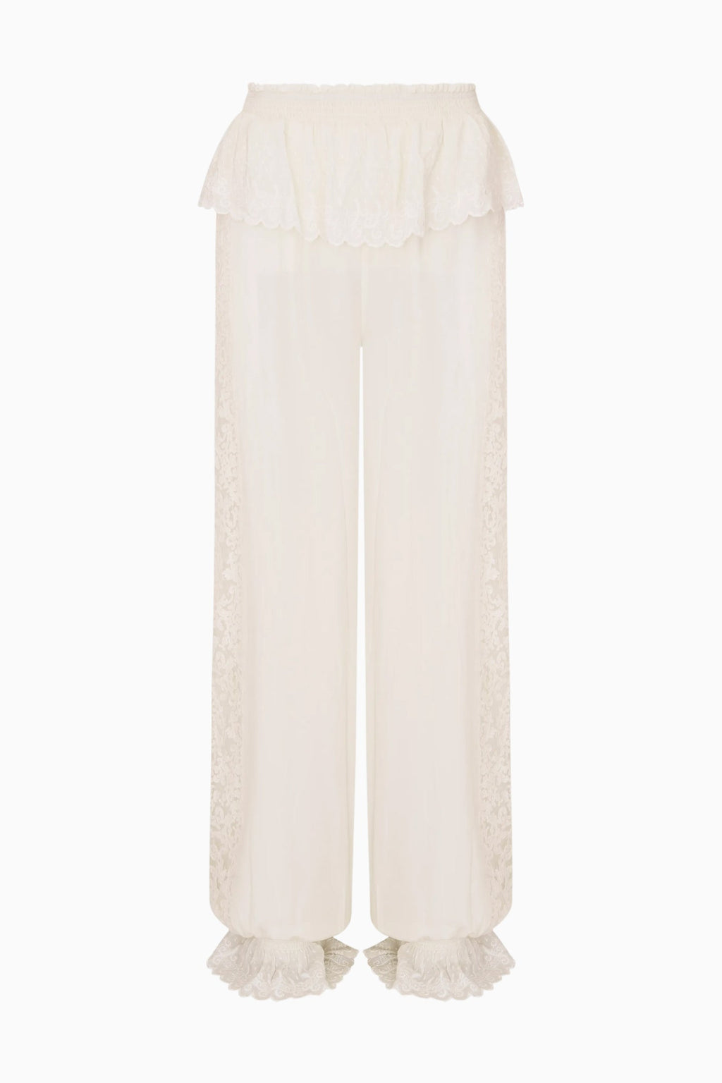 Clyra Silk Lace-Trimmed Balloon Pant