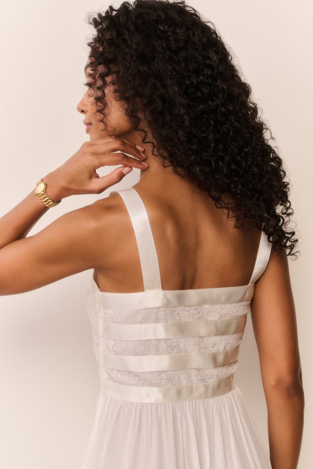 Lovelace Banded Bow Sheer Maxi Dress