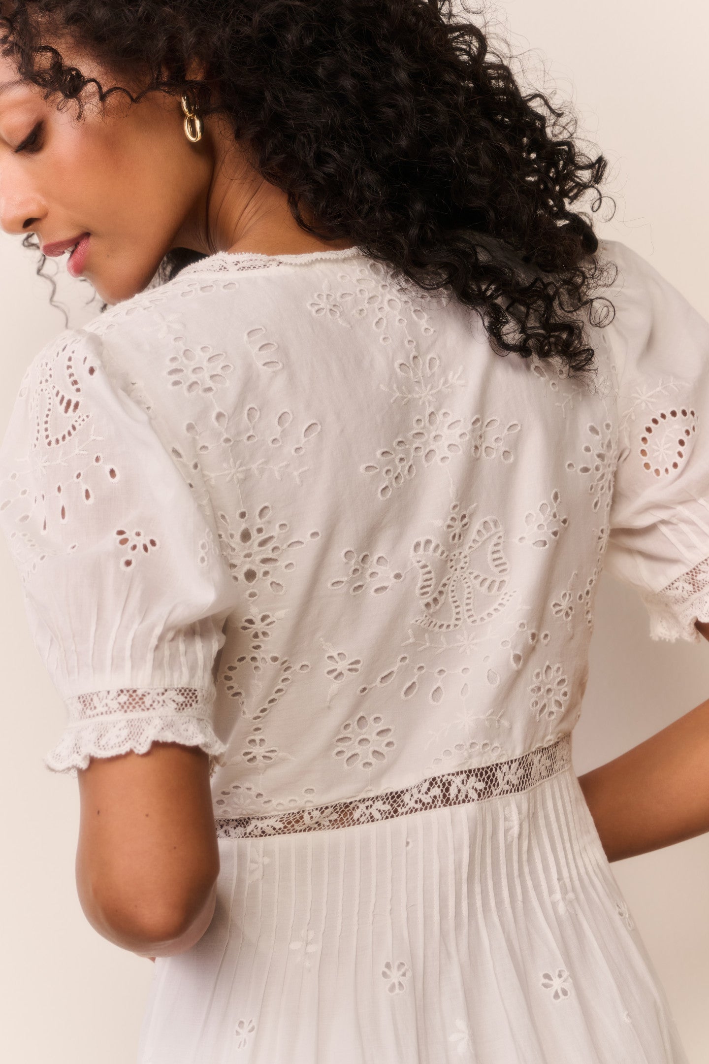 Tarragon Cotton Bandana Eyelet Midi Dress