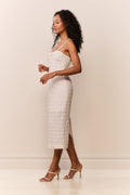 Verna Lace Stripe Midi Dress