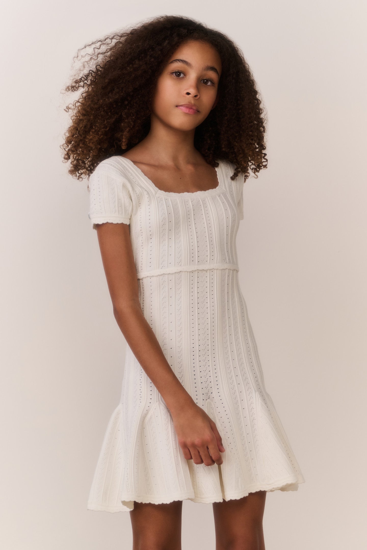 Tween Daffron Stretch Pointelle Dress