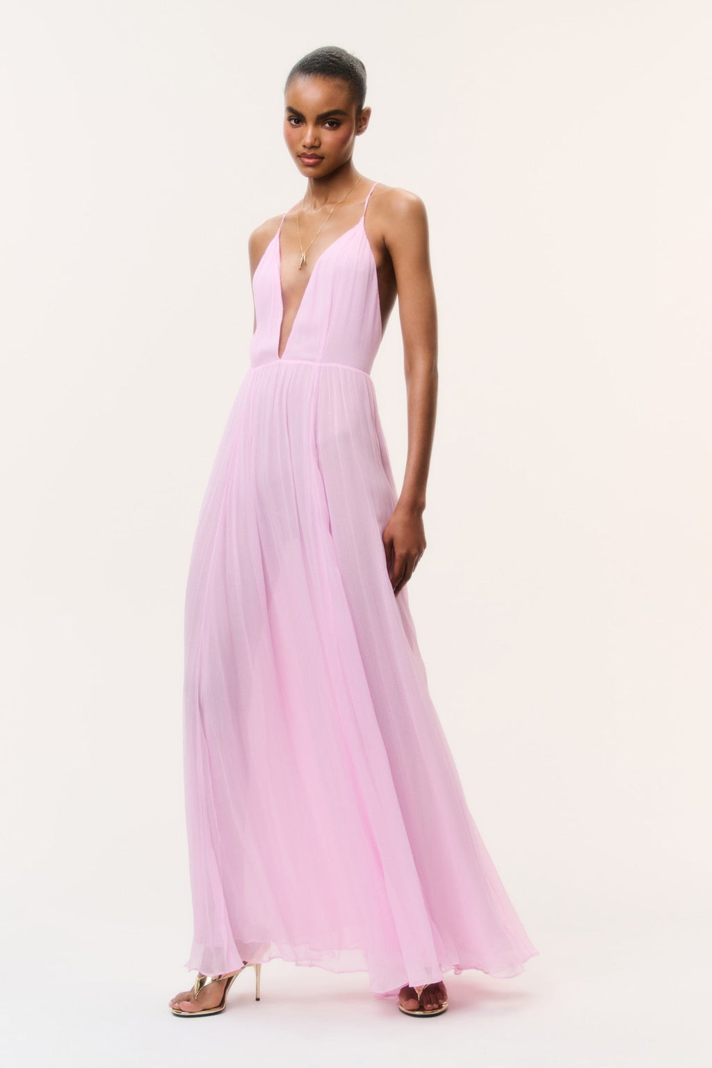 Dayna Chiffon Open Back Maxi Dress