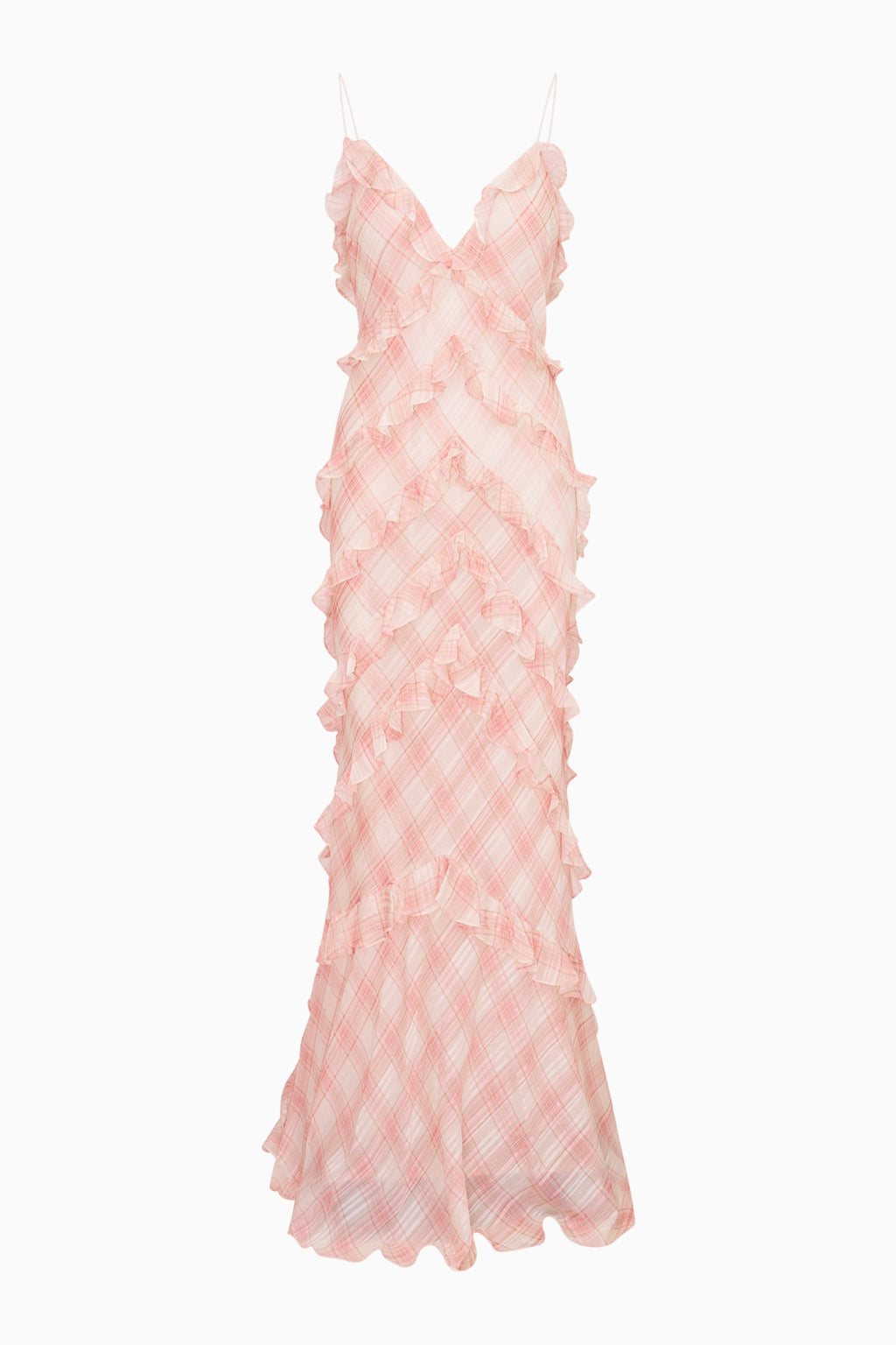 Ellietta Tartan Ruffle Maxi Dress