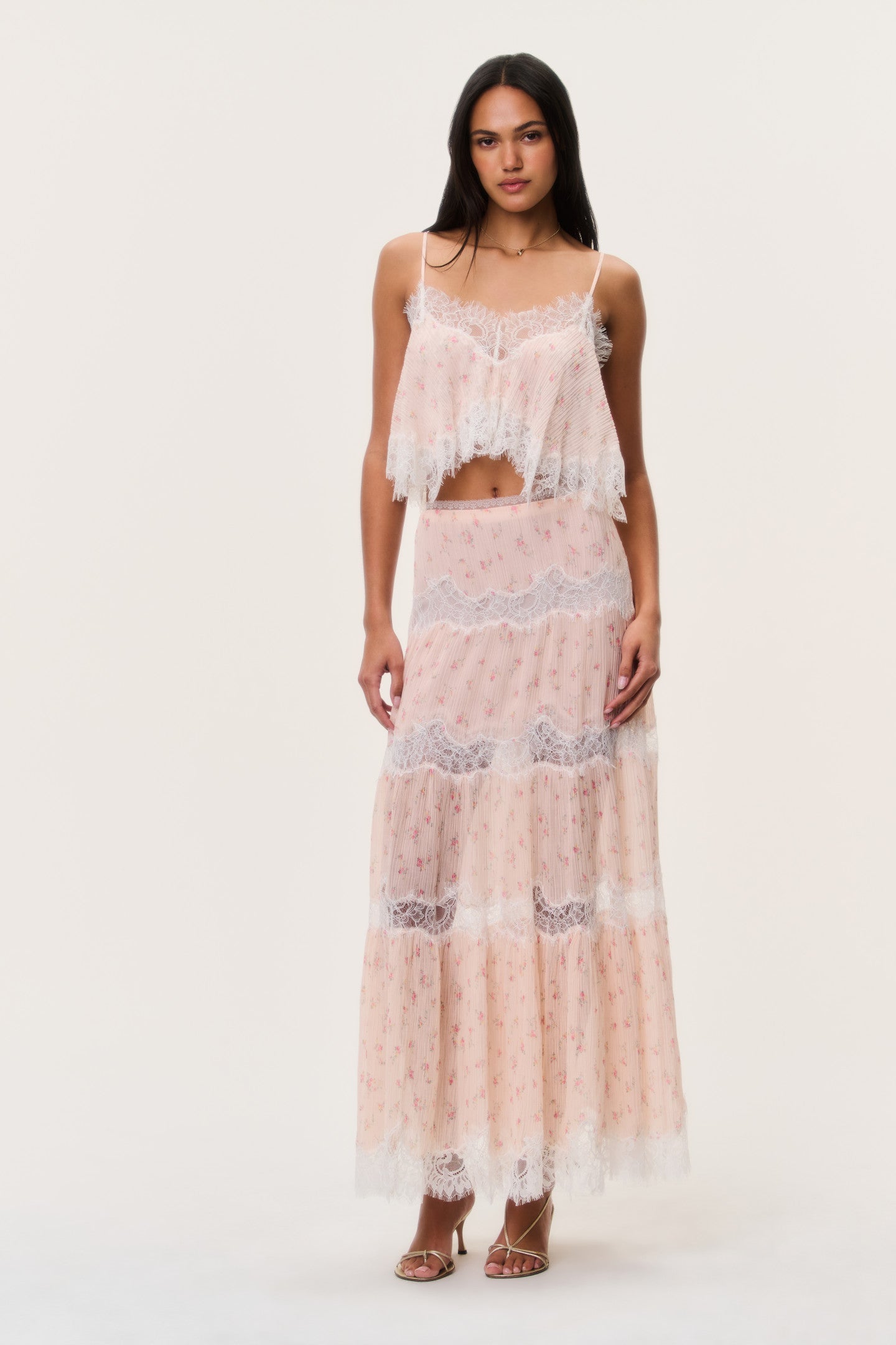 Everhart Cotton-Silk Lace Maxi Skirt