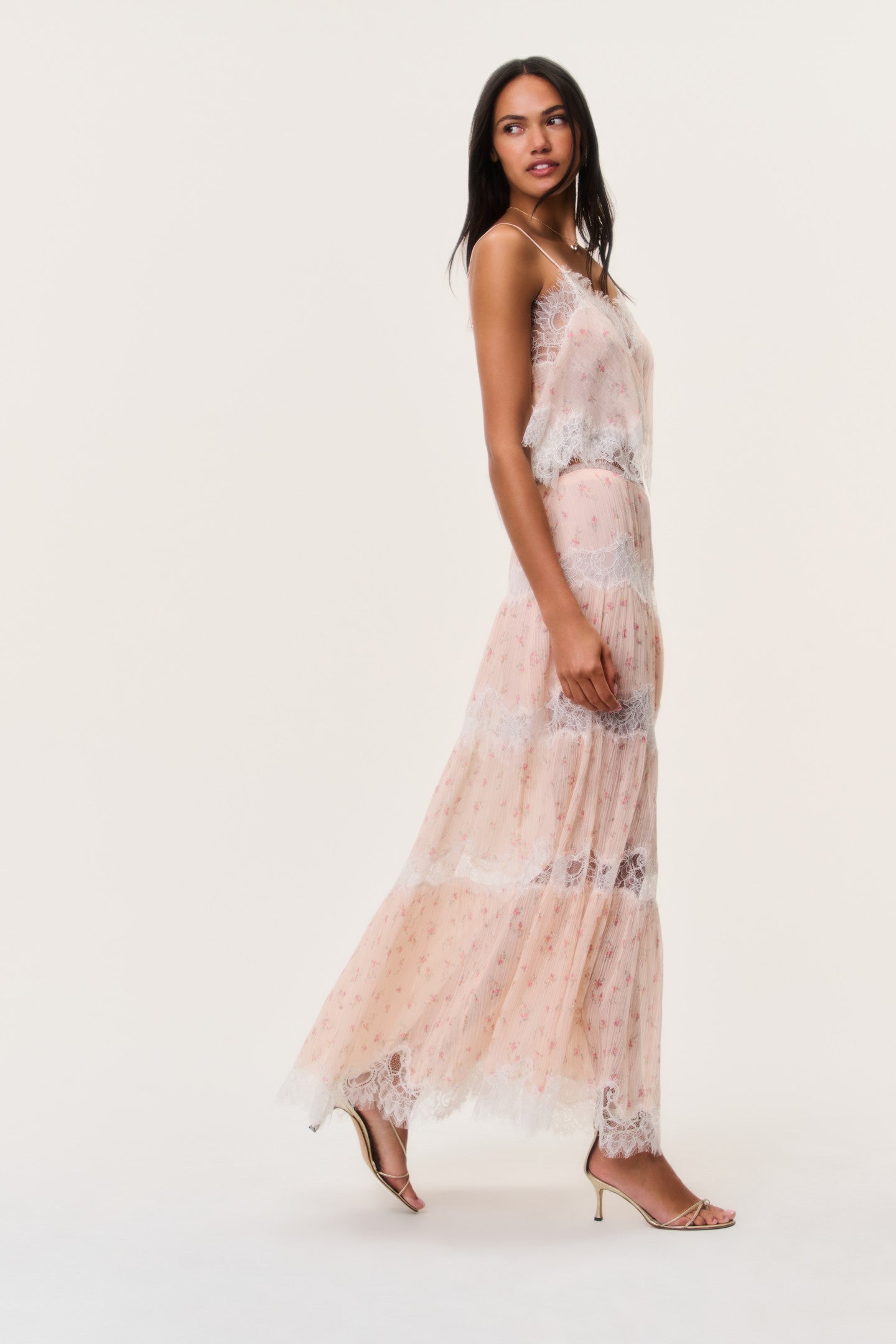 Everhart Cotton-Silk Lace Maxi Skirt