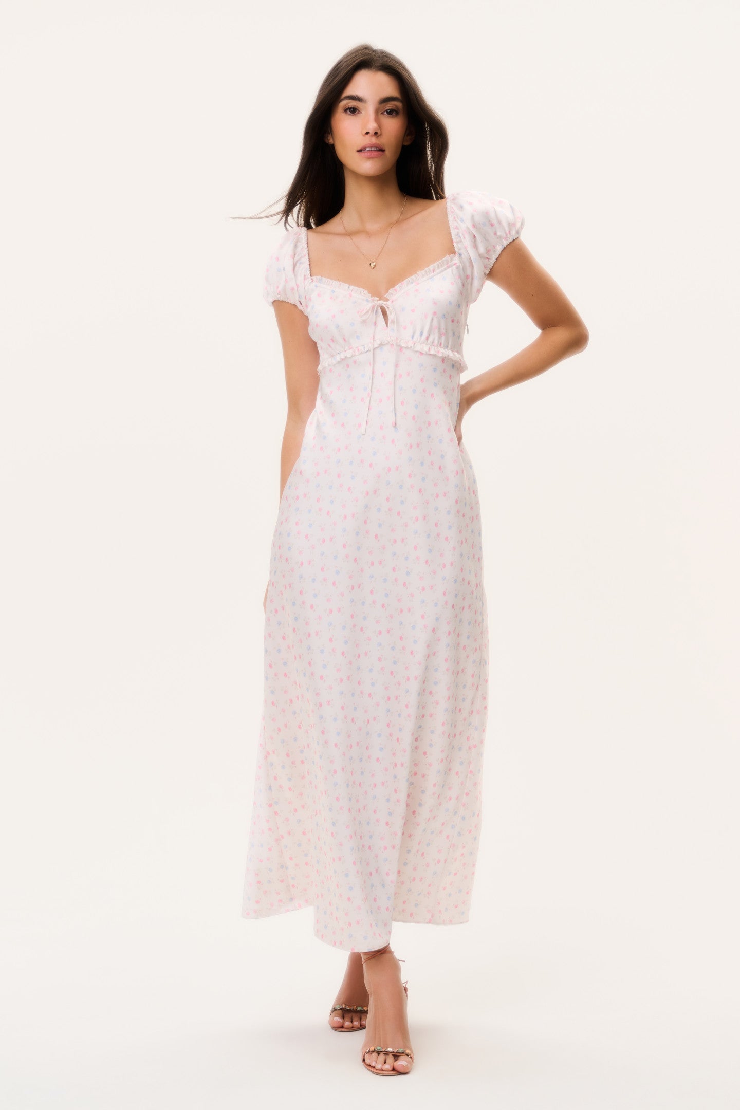 Epone Floral Puff Sleeve Maxi Dress