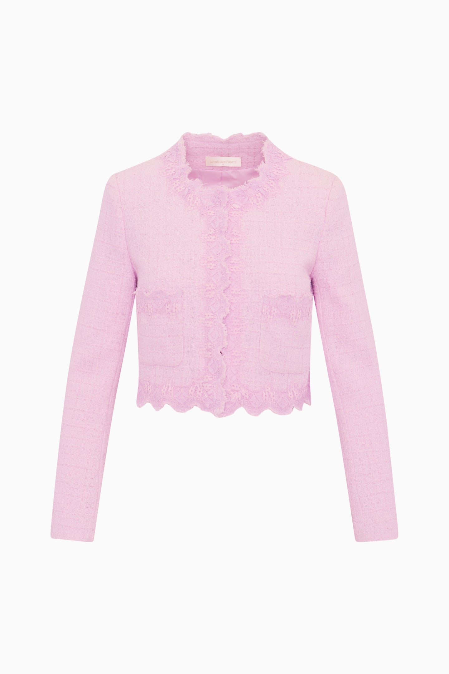 Erina Lace-Trimmed Tweed Jacket