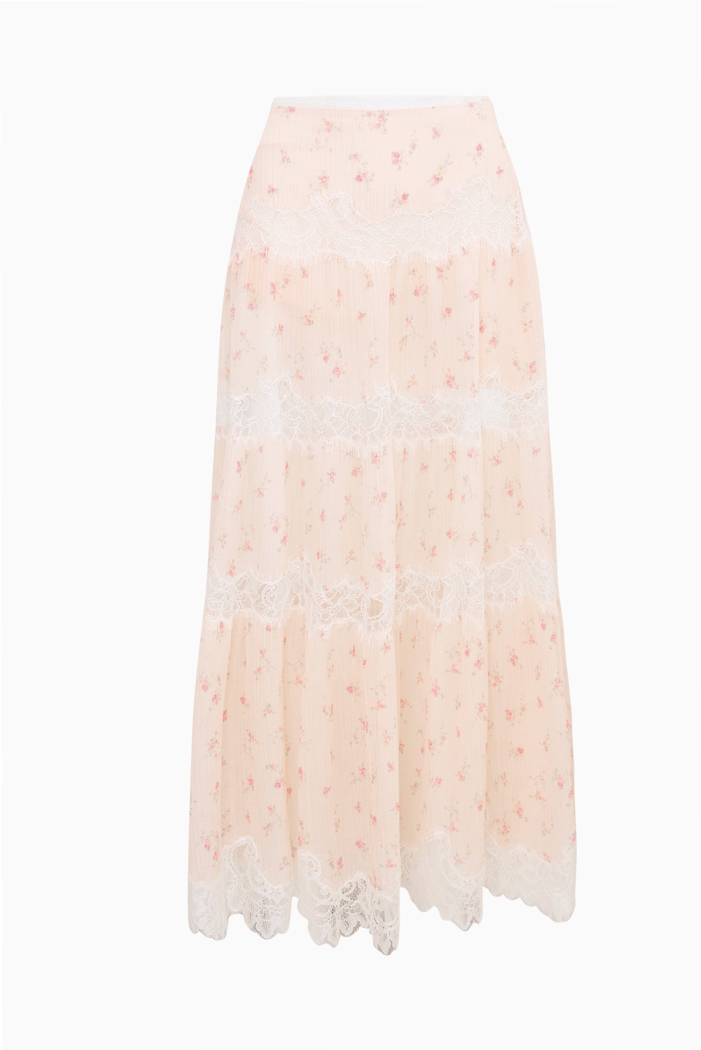 Everhart Cotton-Silk Lace Maxi Skirt