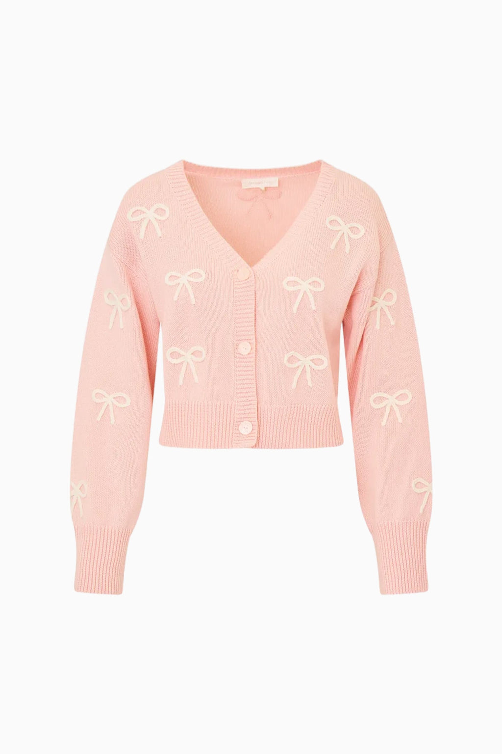 Francette Cotton Bow Embroidered Cardigan
