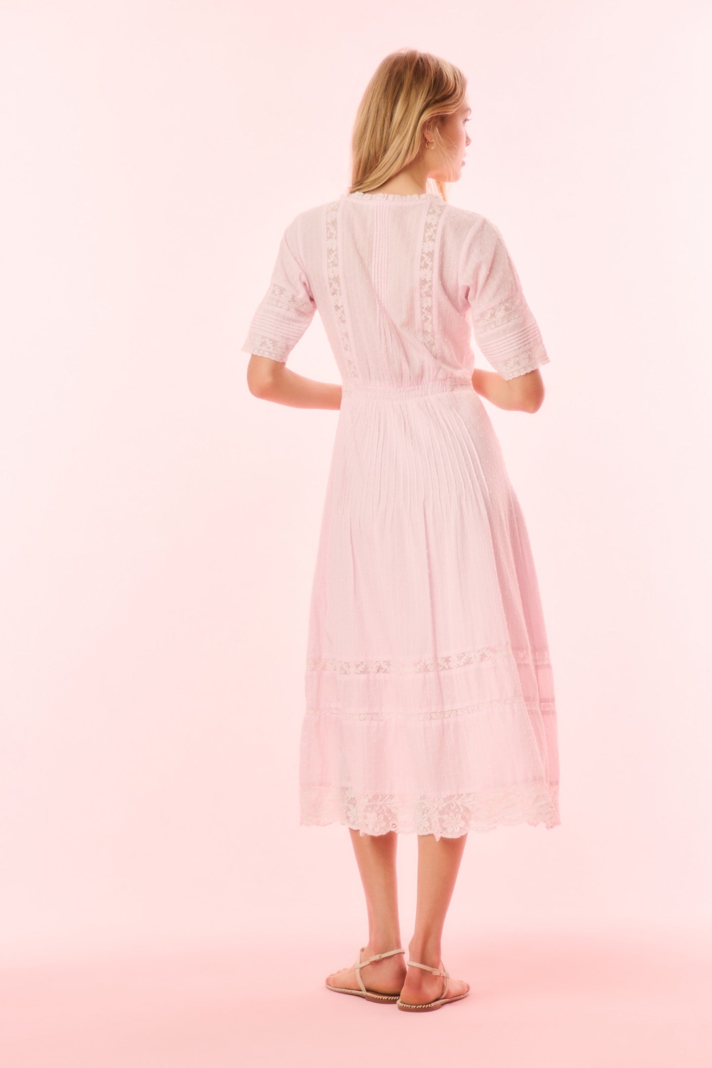 Francilla Cotton Midi Dress - BALLERINA PINK