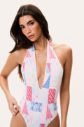 Glenna Patchwork One-Piece Swimsuit