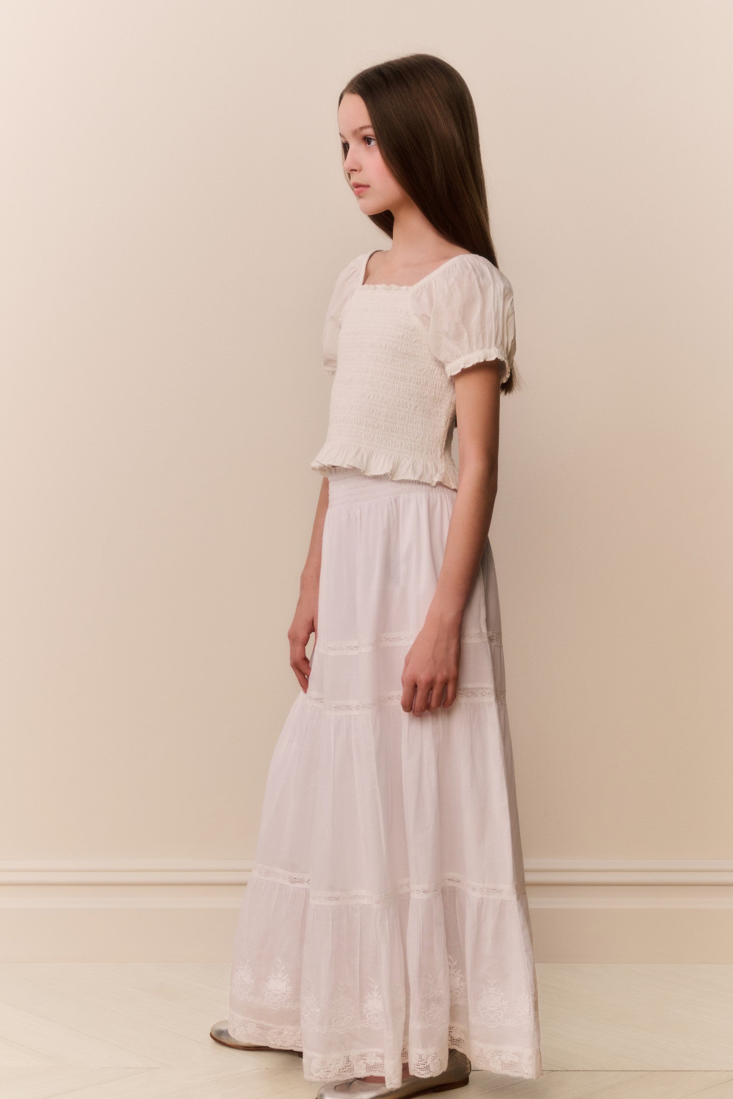 Tween Cotton Tiered Sampaio Maxi Skirt