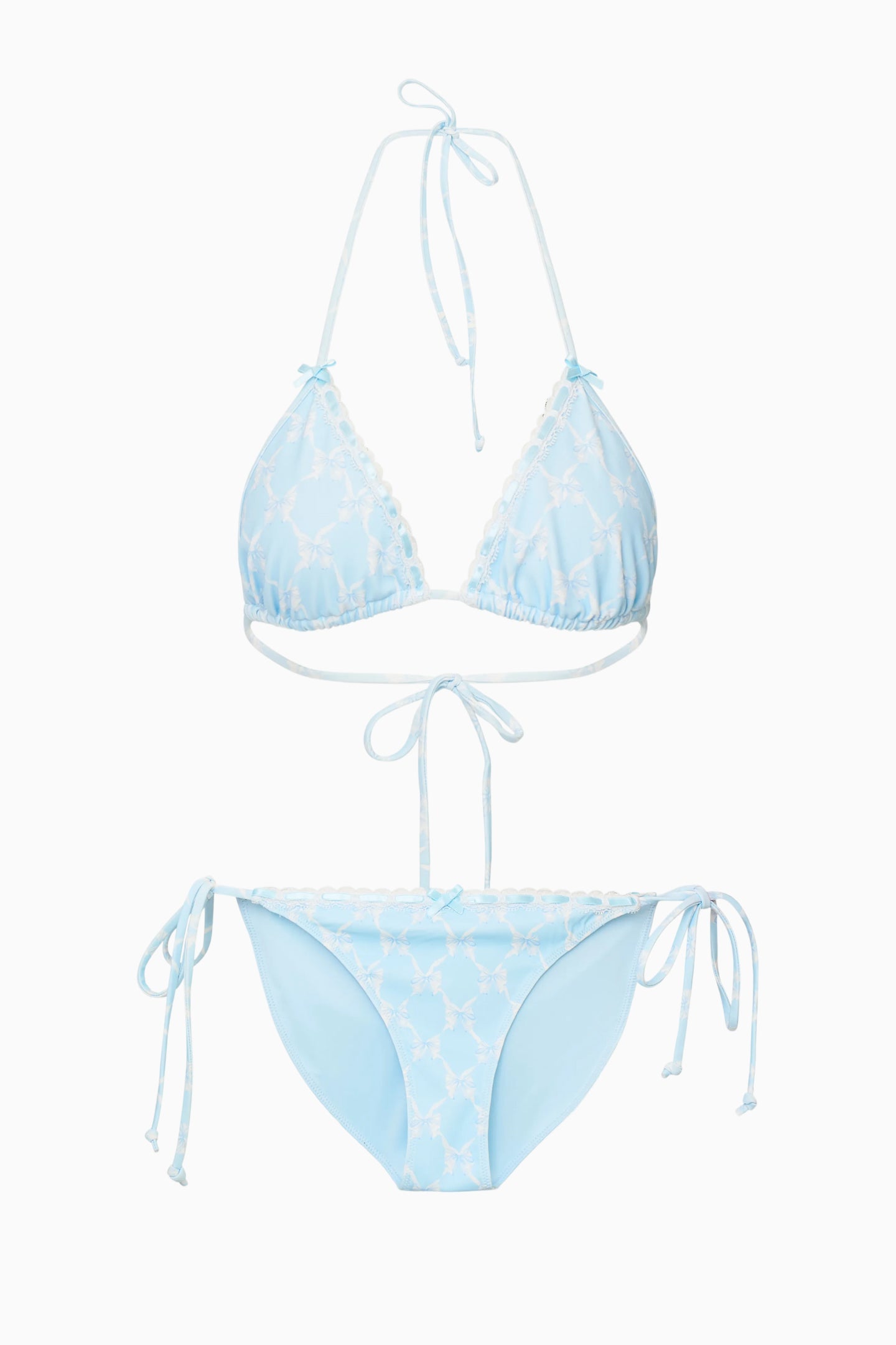 Harbor Chantilly Lace-Trimmed Bikini - CHILLED BLUE
