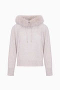 LoveShackFancy x MAX&MOI Wool-Cashmere Faux Fur Hoodie