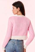 Hyacinth Cropped Cable Knit Cardigan