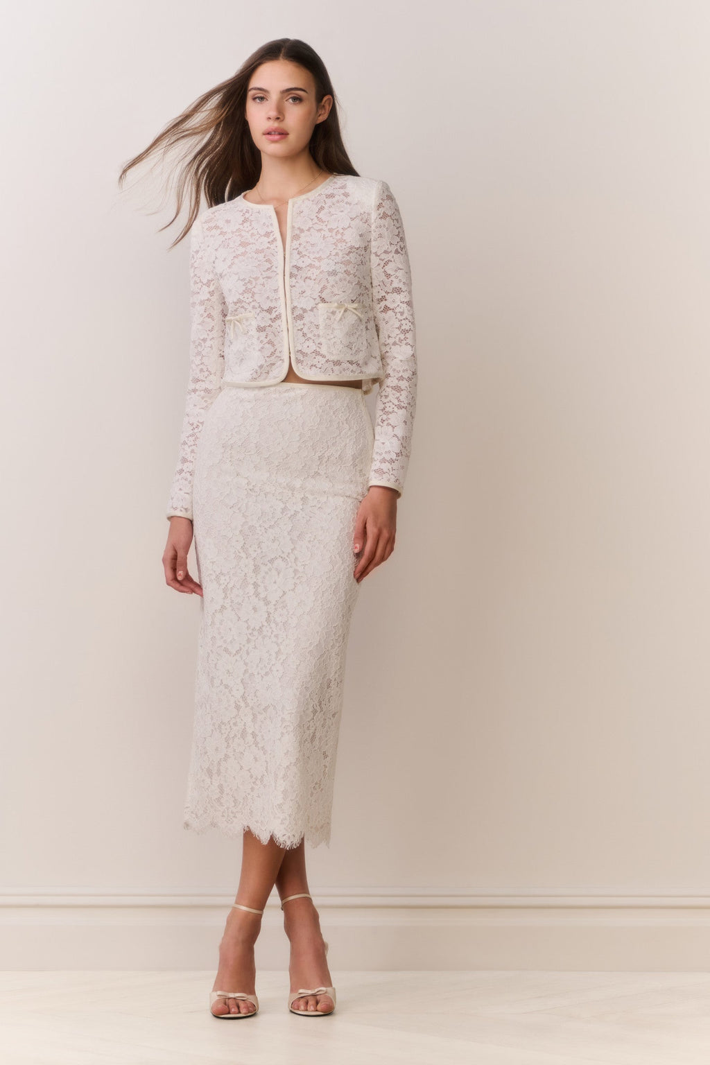 Ilse Lace Midi Pencil Skirt