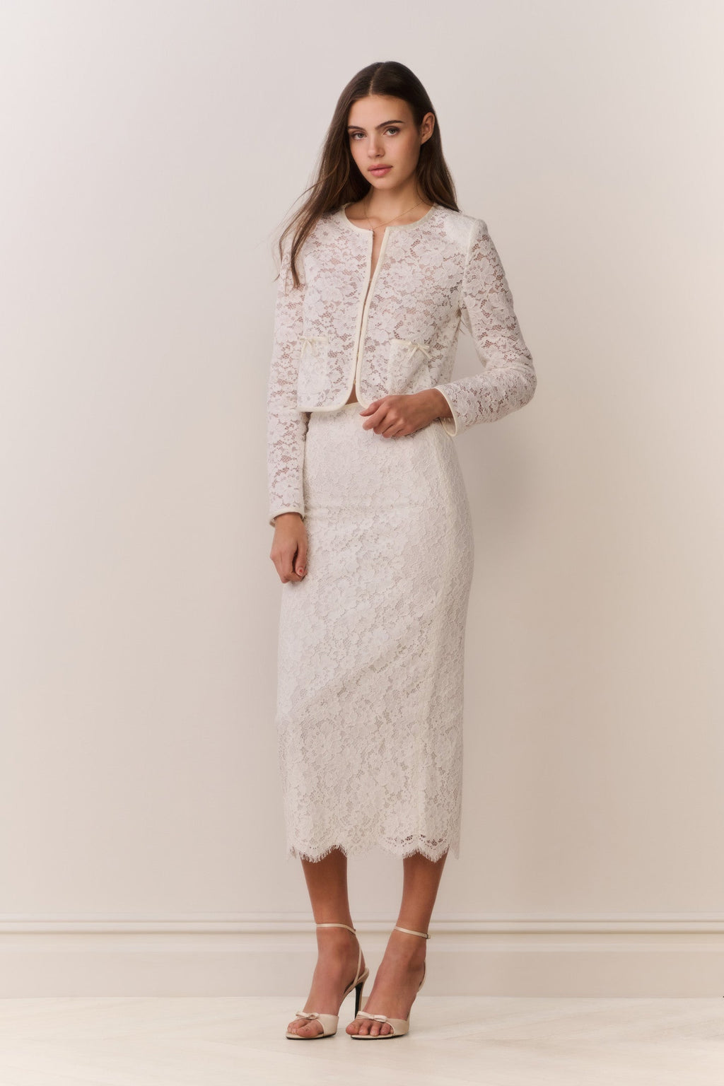 Ilse Lace Midi Pencil Skirt