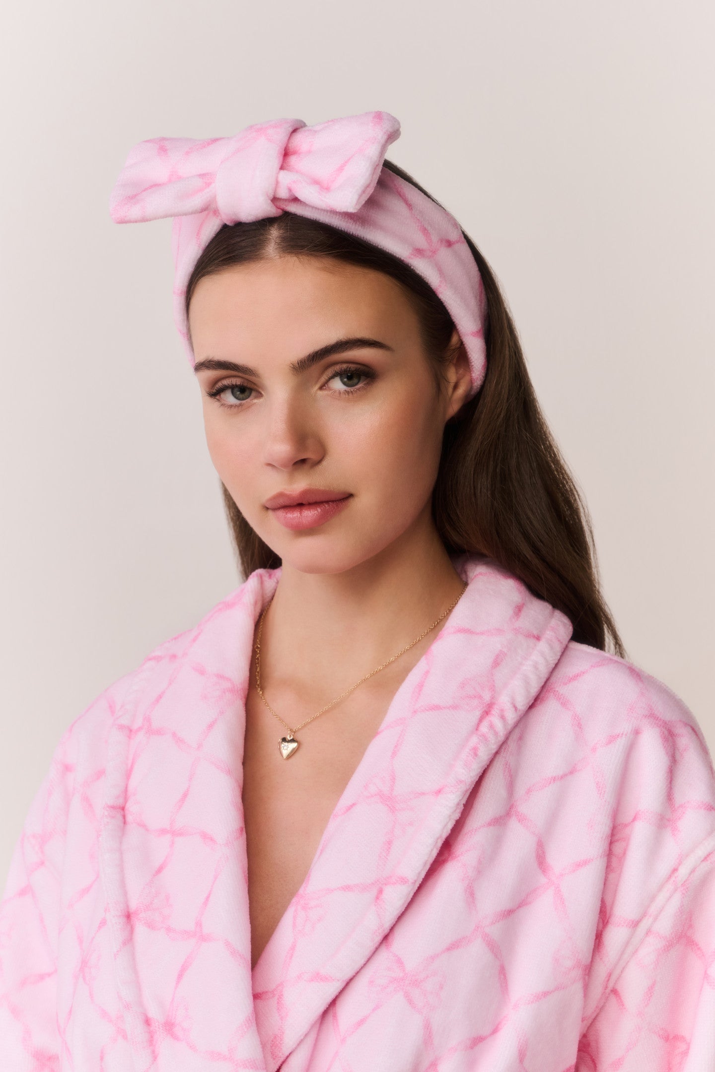Kiss Print Face Wash Headband - PEPPERMINT PINK