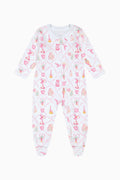 LoveShackFancy x Roller Rabbit Infant Sugarplum Lattice Zipper Footie
