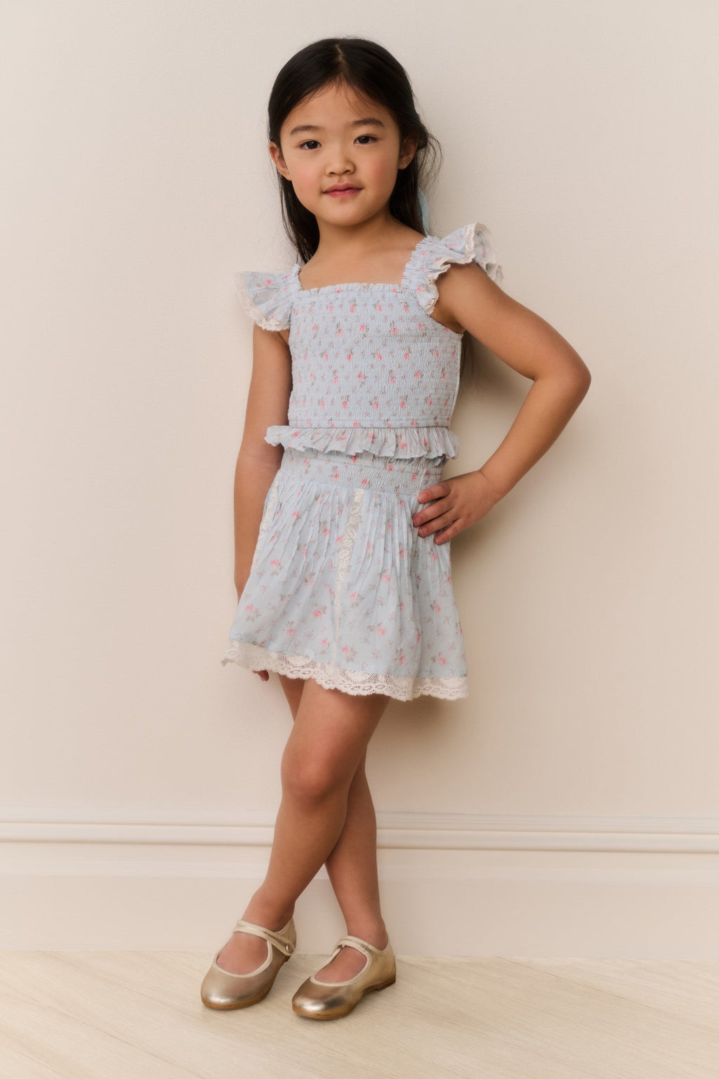Little Girls Mini Solena Floral Cotton Skirt