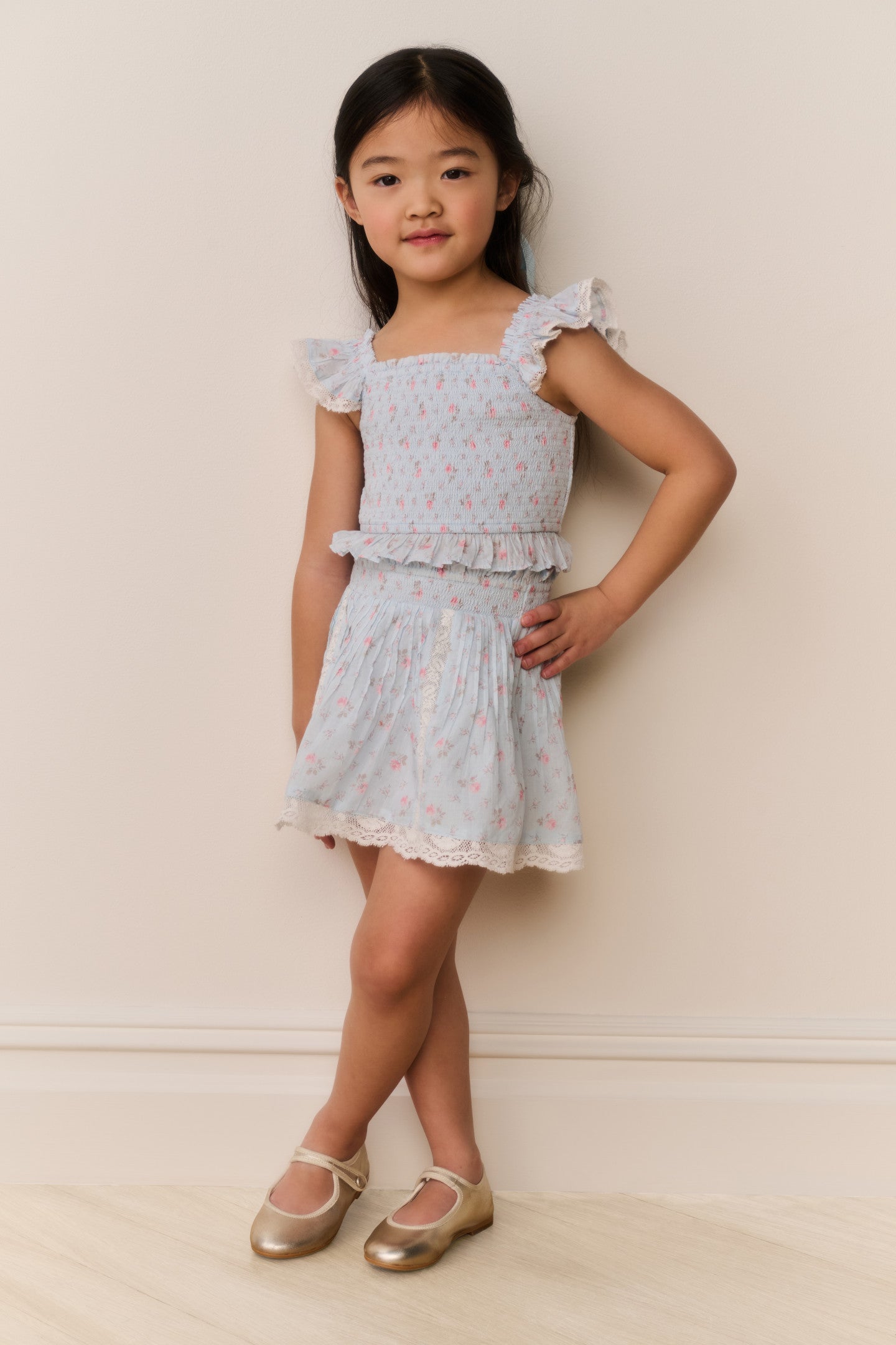 Little Girls Mini Solena Floral Cotton Skirt