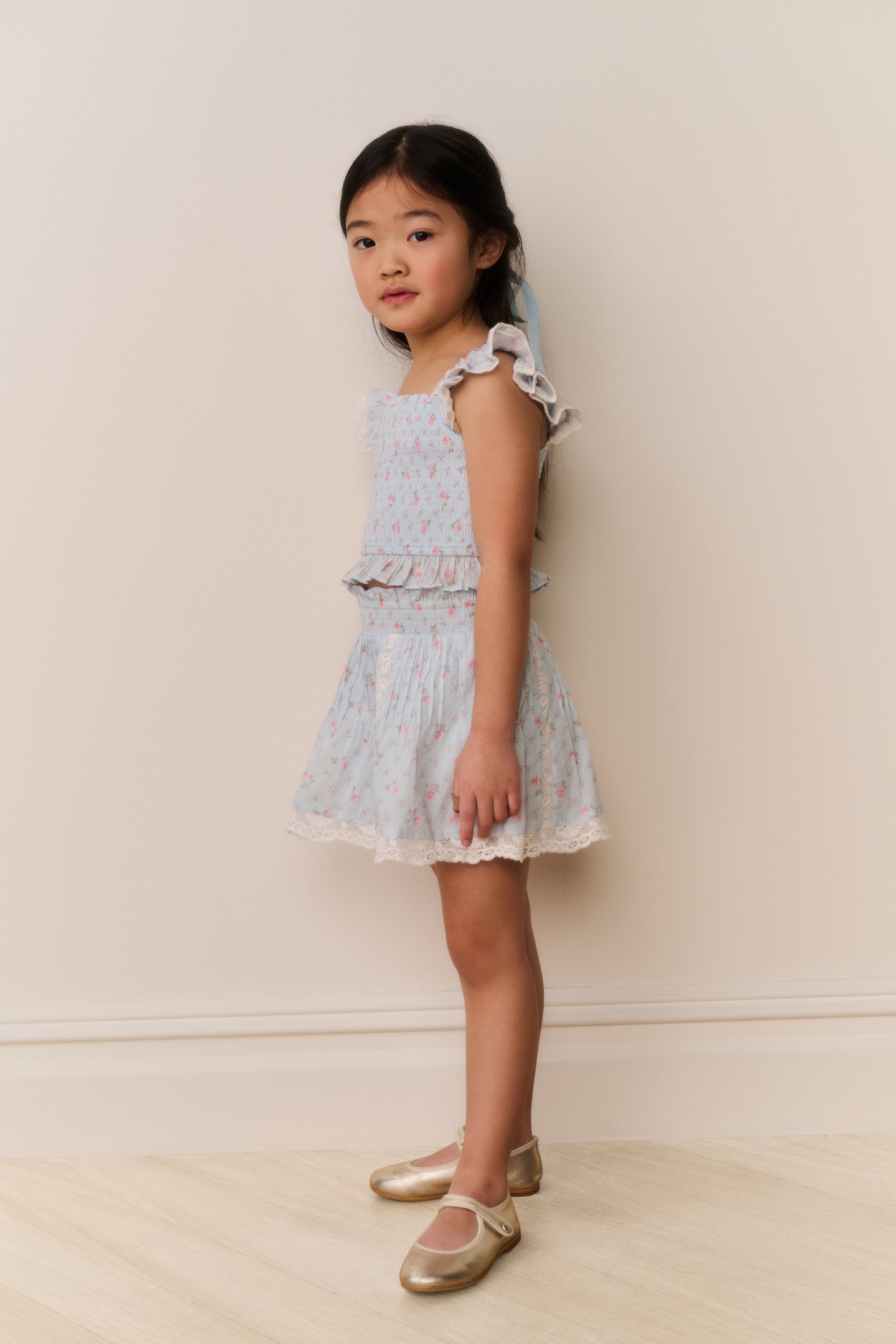 Little Girls Mini Solena Floral Cotton Skirt