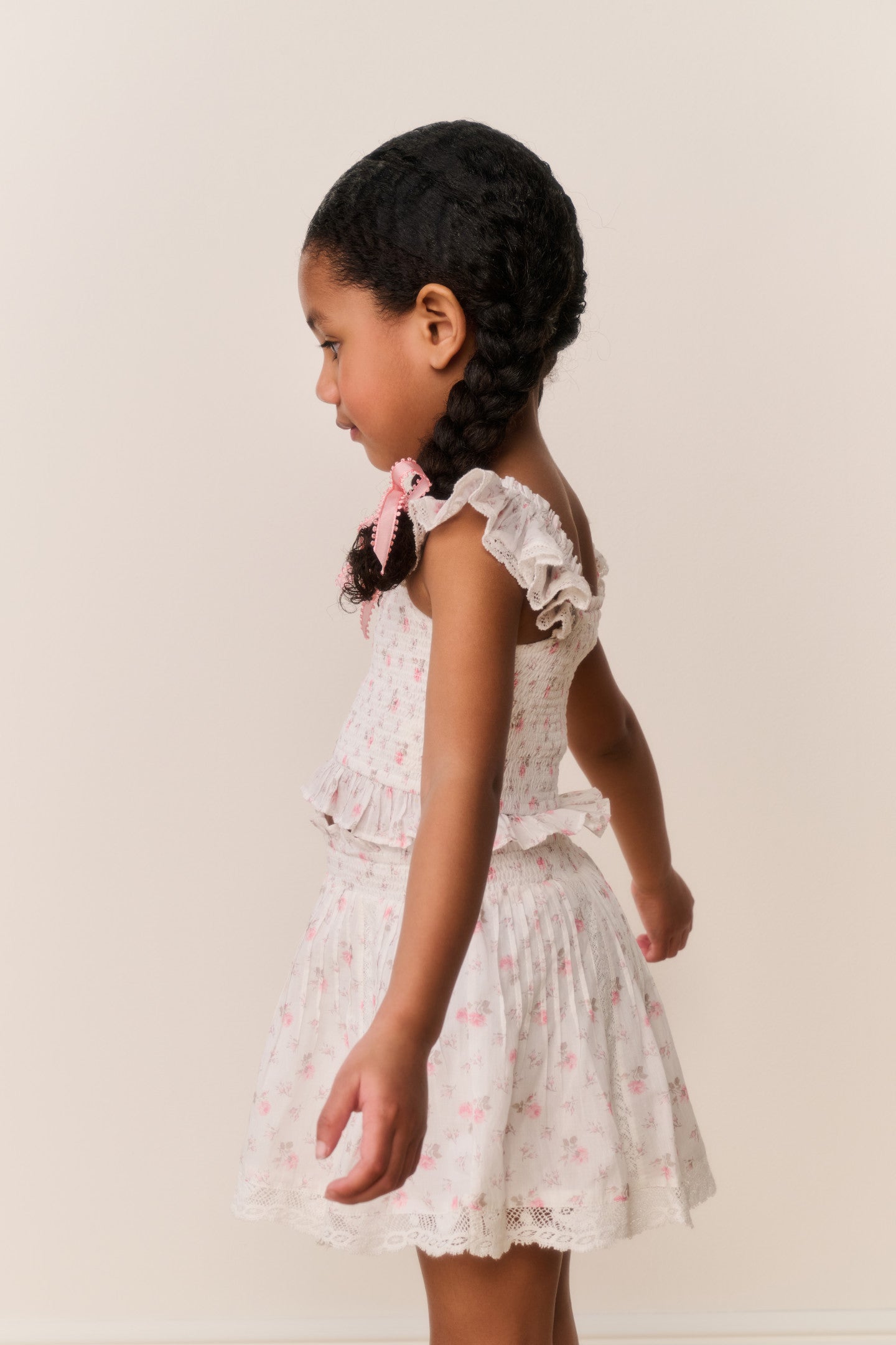Little Girls Mini Solena Floral Cotton Skirt