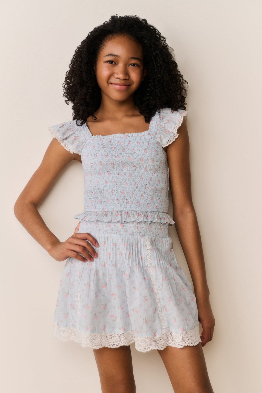 Tween Jeanna Floral Cotton Top