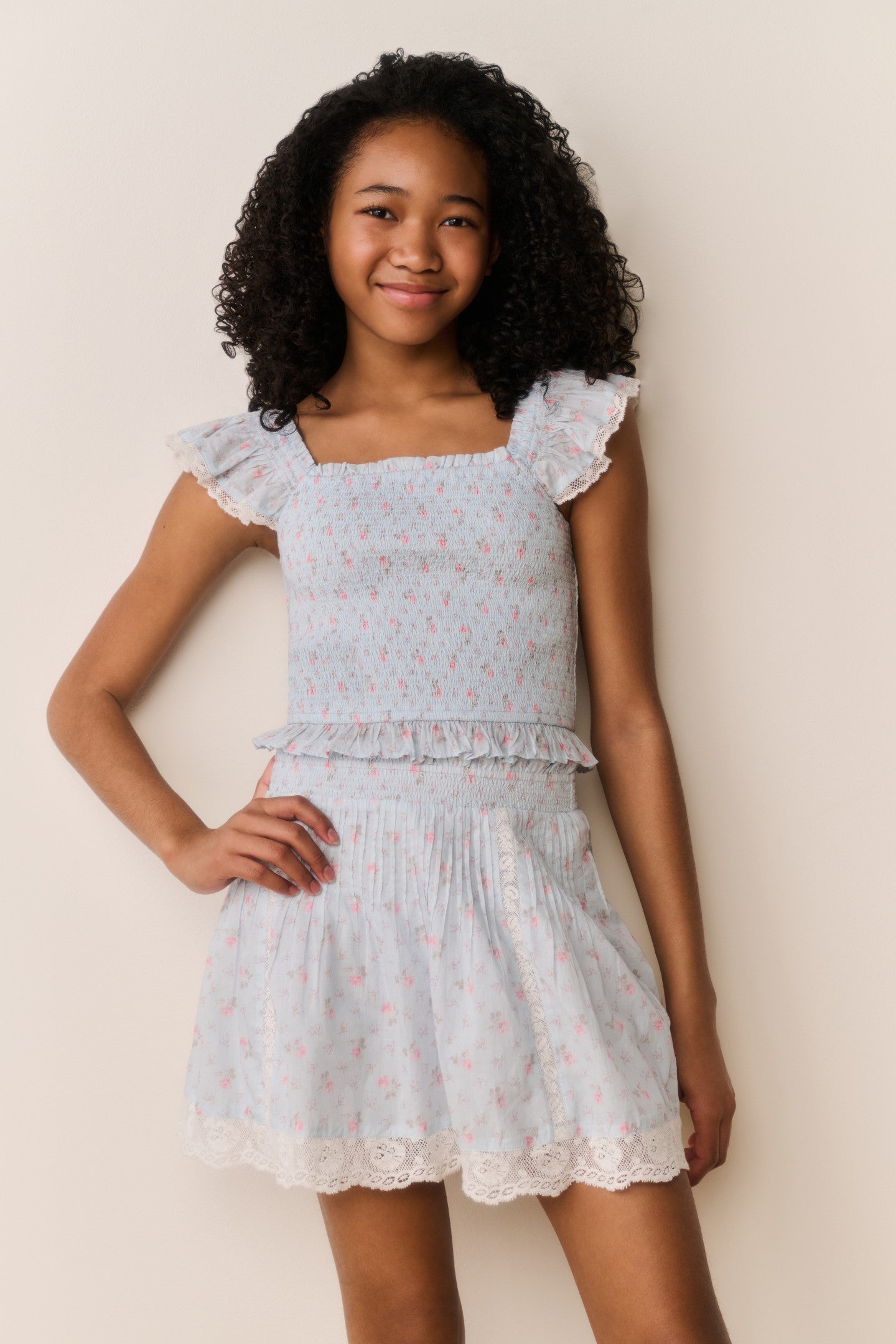 Tween Jeanna Floral Cotton Top