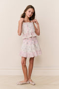 Tween Jessamine Mixed Print Top