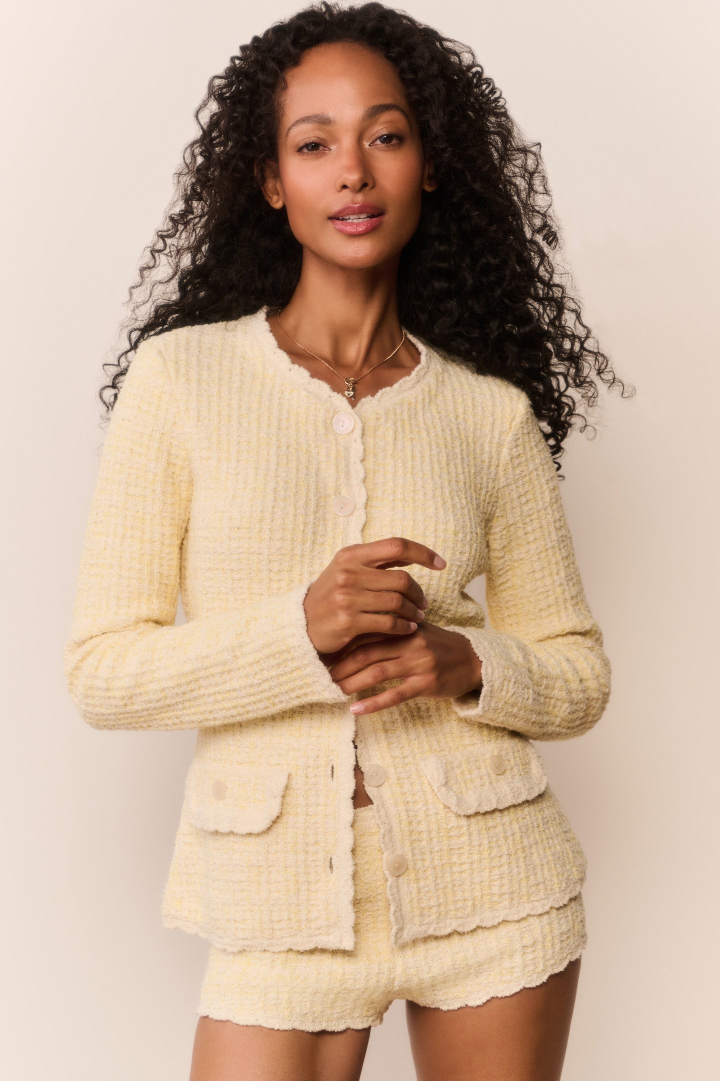 Gaililee Knit Tweed Cardigan