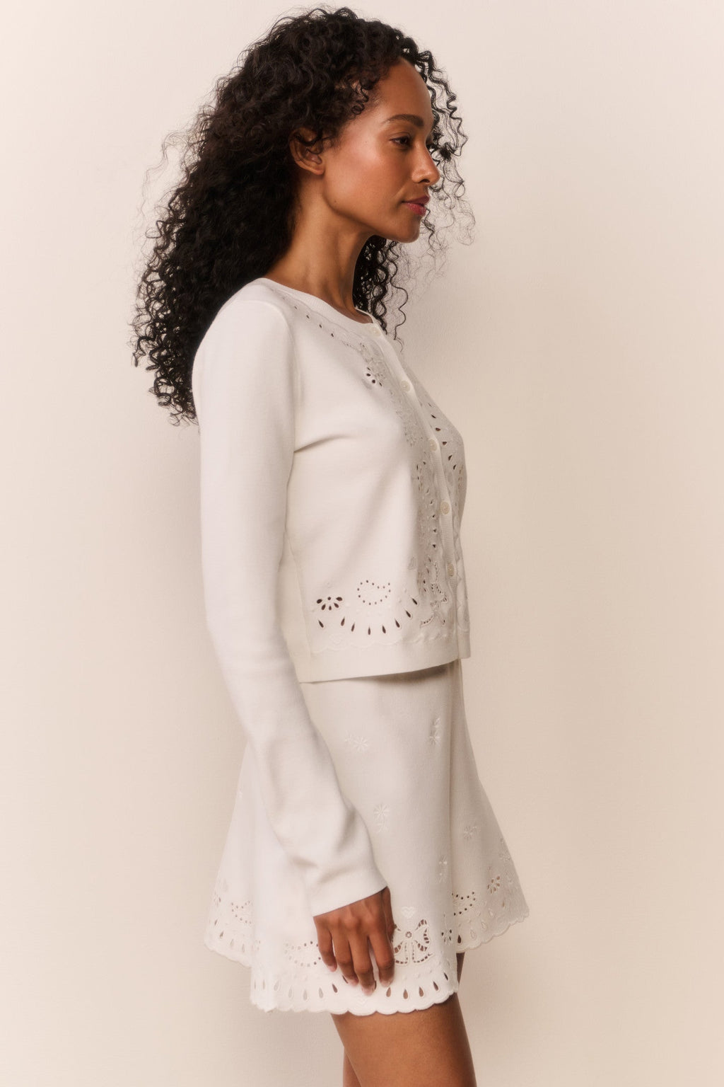 Glindy Knit Bandana Eyelet Mini Skirt